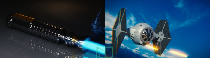 Lightsaber e Tie Fighter